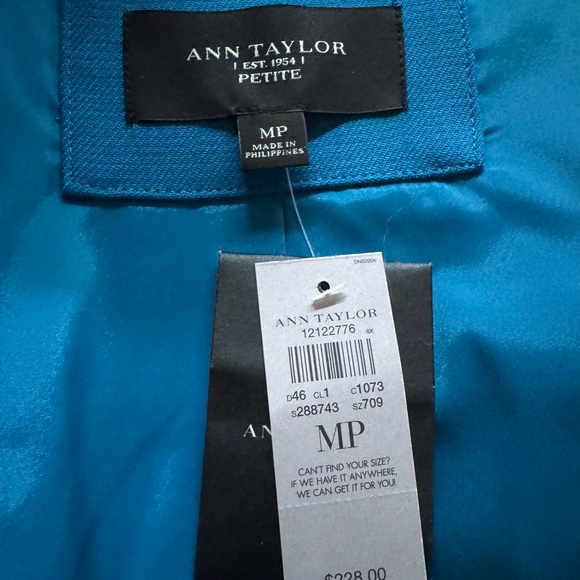 Ann Taylor Blue Mid Length Pea Coat Sz MP - Picture 4 of 7